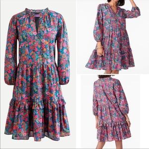 J. Crew Liberty Ciara Print Tiered Popover Dress